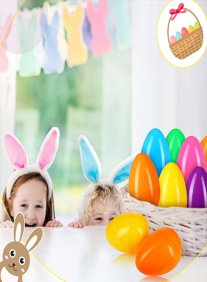 Haull 24 Pcs 6 Inch Jumbo Easter Eggs Bulk Colorful Bright Plastic Eggs Empty Fillable Large Easter Eggs Decorative for Egg Hunt, Basket Stuffers Game Supplies Party Favor - Image 3